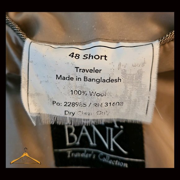 Jos. A. Bank Sport Coat: 48S, 100% Wool,Tan/Brown Plaid, EUC - Picture 10 of 12